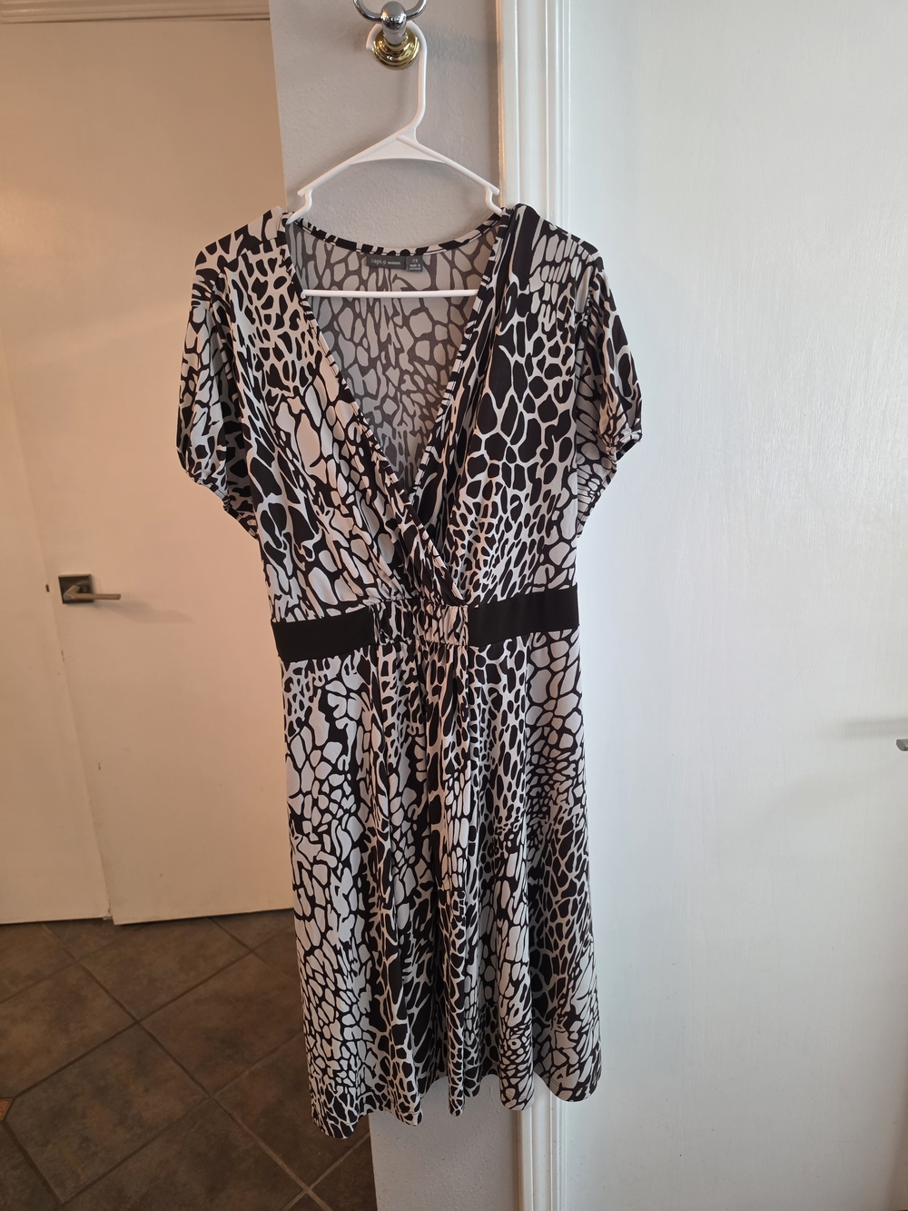 Apt. 9 Brown & White Animal-Print Wrap Midi Dress